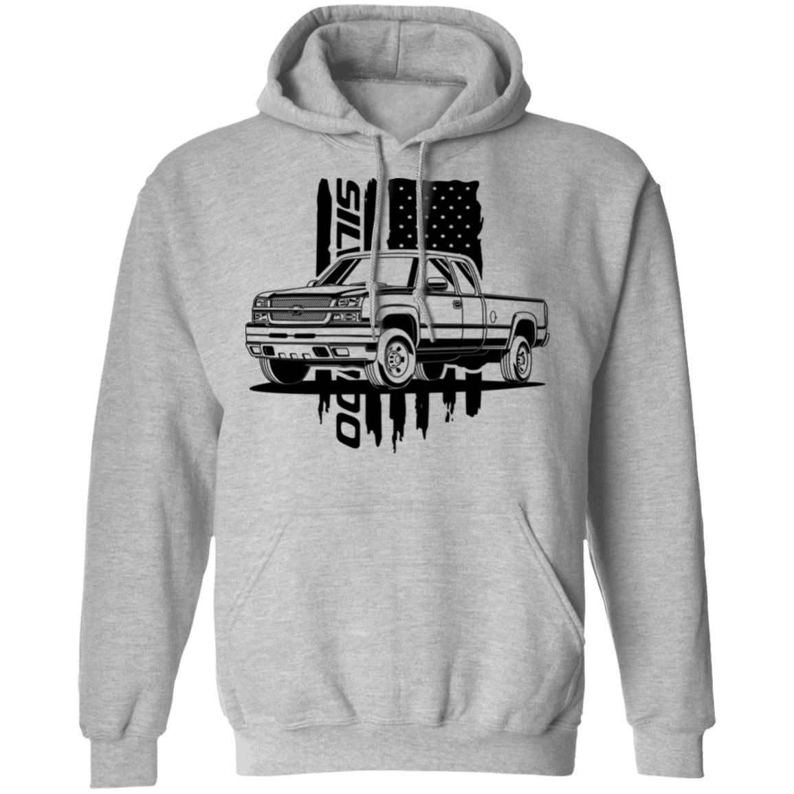 Chevy Silverado Hoodie American Flag - Main Image