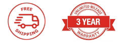 Free Shipping and 3 Year Warranty