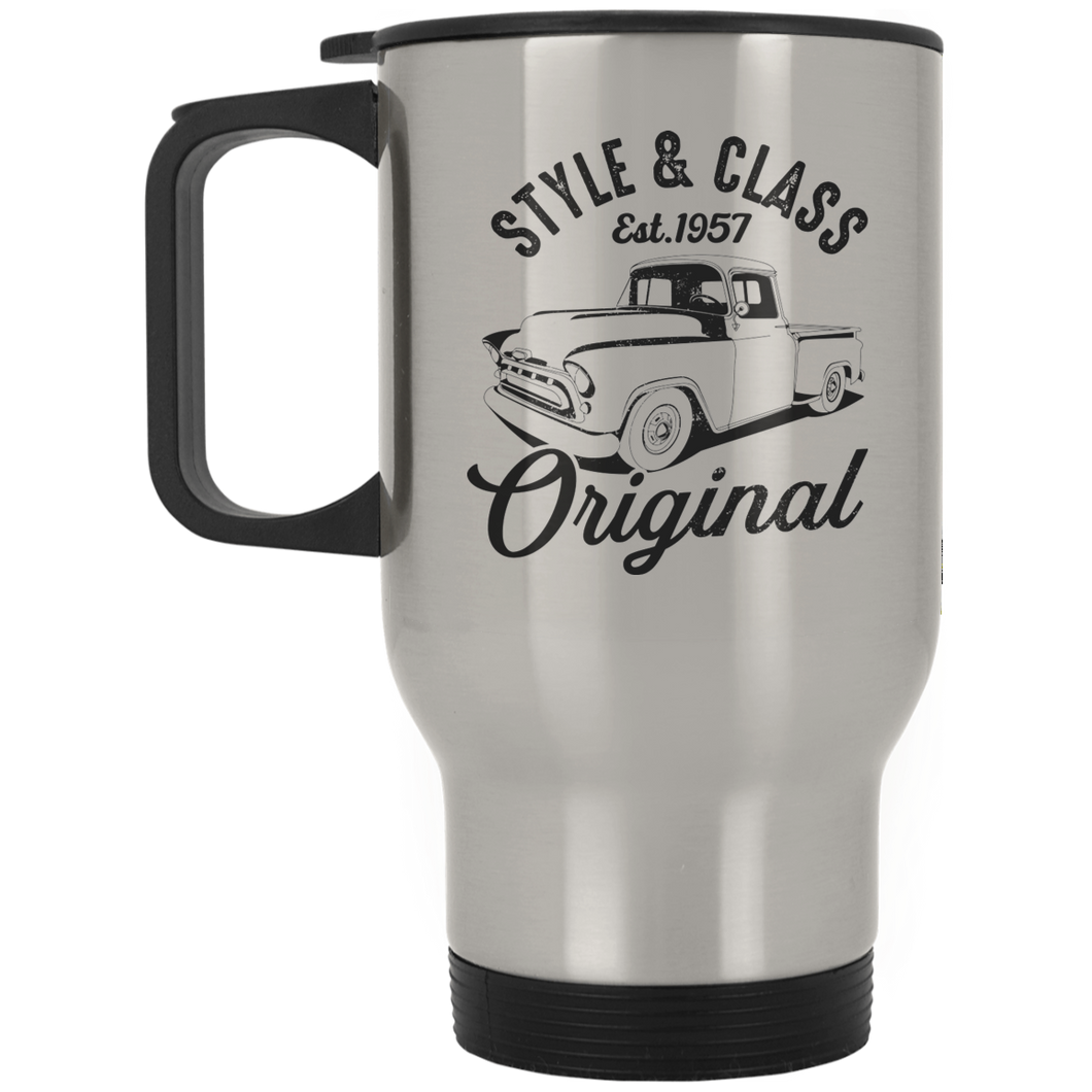 Vintage Chevy Silver Stainless Travel Mug