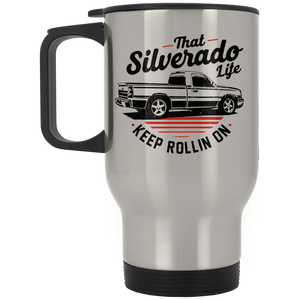 Chevy Silverado Silver Stainless Travel Mug